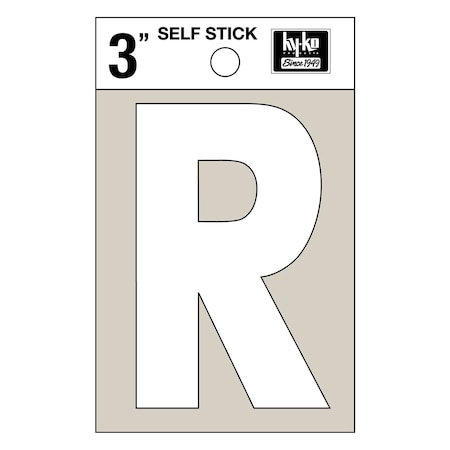 Hy-Ko 3In White Vinyl Letter R, 10PK A30528